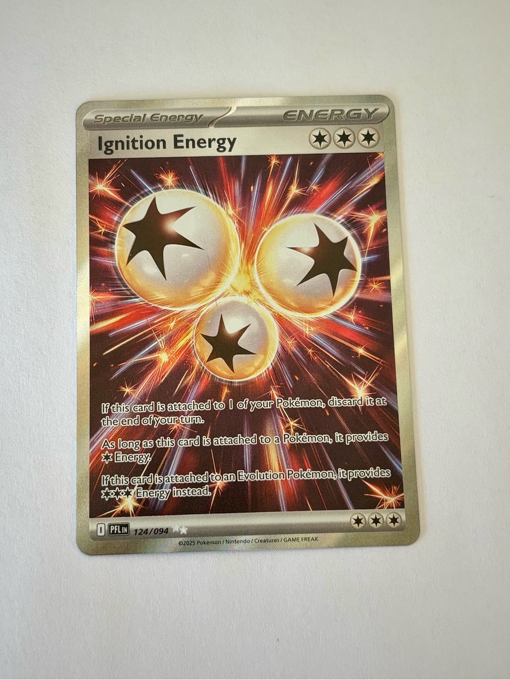 Pokemon Ignition Energy Card - Silver, Orange, Red